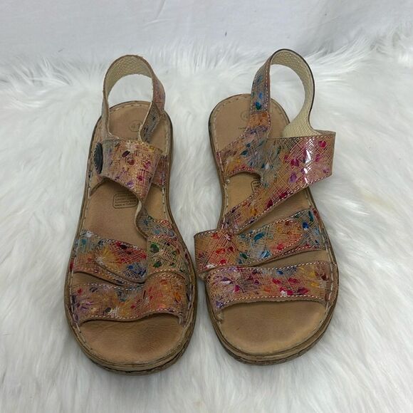 Spring Step Tadell Tan Color Flecked Strappy Sandals Sz 41/US 9.5-10 - Picture 2 of 7
